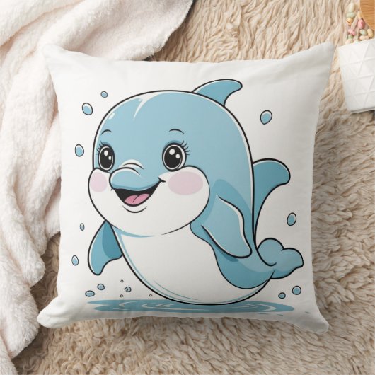 Ocean Friends Cute Sea Creatures Dolphin  Kussen (Deken)