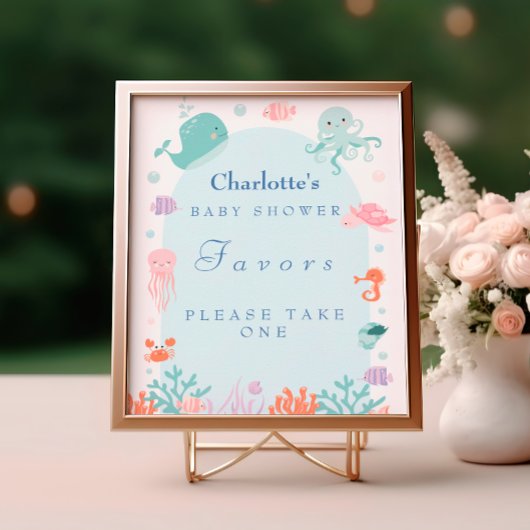 Ocean Friends Pastel Baby shower voorkeursbord Poster