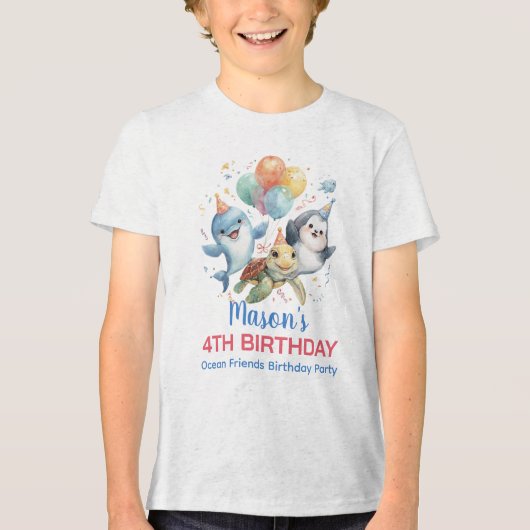 Ocean Friends Verjaardag T-shirt (Voorkant)