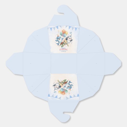 Ocean Friends Verjaardagsgunstbox Bedankdoosjes (Ongevouwen)