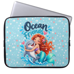 Ocean Friends Zeemeermin & Dolfijn Laptop Hoes C