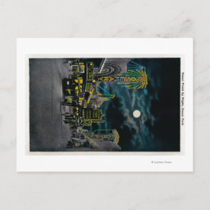 Ocean Front in Night, Ocean Park Briefkaart