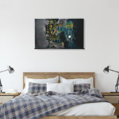 Ocean Front in Night, Ocean Park Canvas Afdruk (Insitu (Slaapkamer))