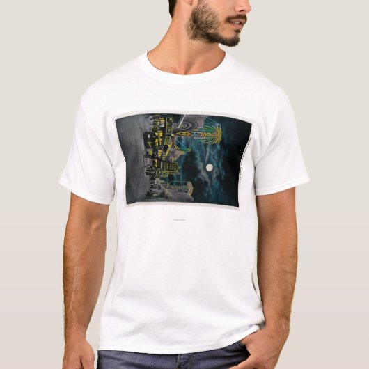 Ocean Front in Night, Ocean Park T-shirt (Voorkant)