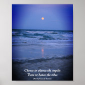 Ocean Full Moon Inspirerend Print (Voorkant)