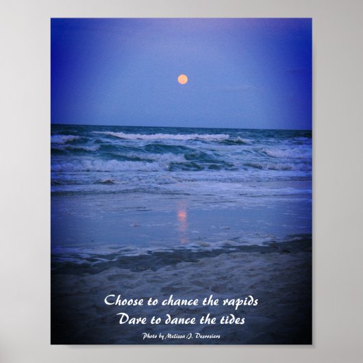 Ocean Full Moon Inspirerend Print (Voorkant)