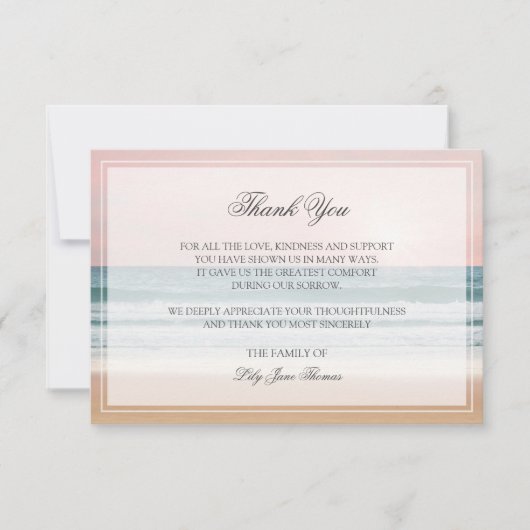 Ocean Funeral Bedankt kaart | Memorial Card (Voorkant)