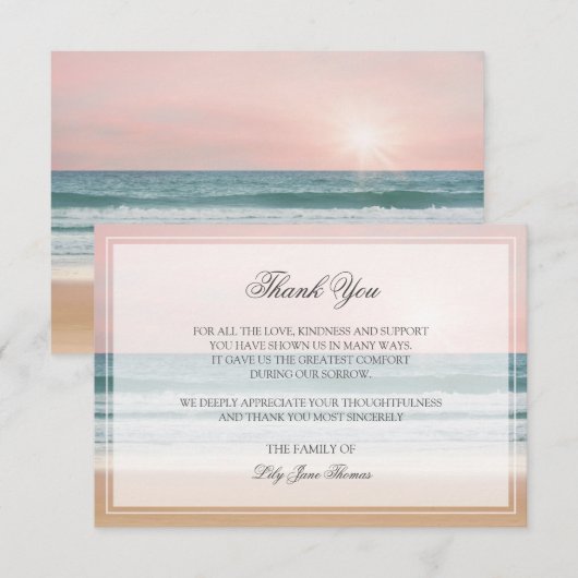 Ocean Funeral Bedankt kaart | Memorial Card (Voorkant / Achterkant)