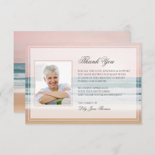 Ocean Funeral Bedankt kaart | Memorial Card (Voorkant / Achterkant)