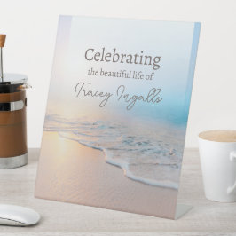 Ocean Funeral Celebration of Life Reclamebord Met Voetstuk
