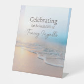Ocean Funeral Celebration of Life Reclamebord Met Voetstuk (Voorkant)