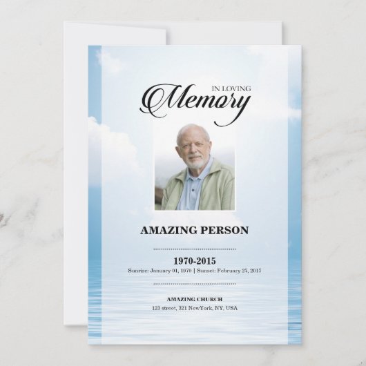 Ocean Funeral Kaart Sjabloon (Voorkant)