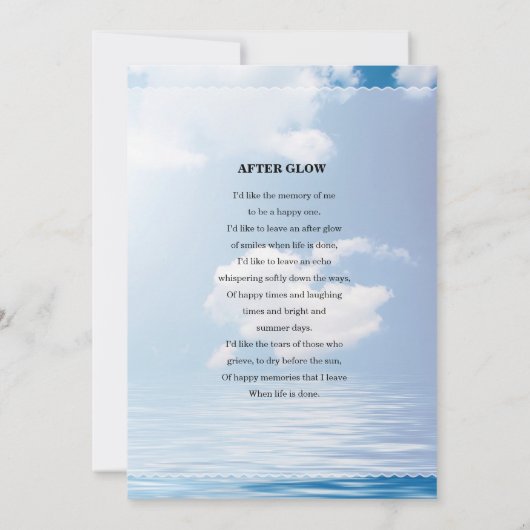 Ocean Funeral Kaart Sjabloon (Achterkant)