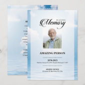 Ocean Funeral Kaart Sjabloon (Voorkant / Achterkant)