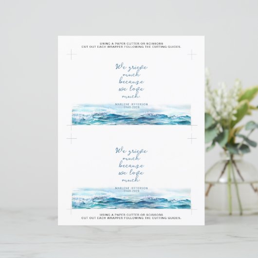 Ocean Funeral Memorial Pocket Tissue Wrapper (Staand voorkant)