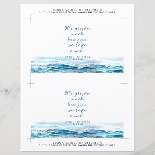 Ocean Funeral Memorial Pocket Tissue Wrapper (Voorkant)