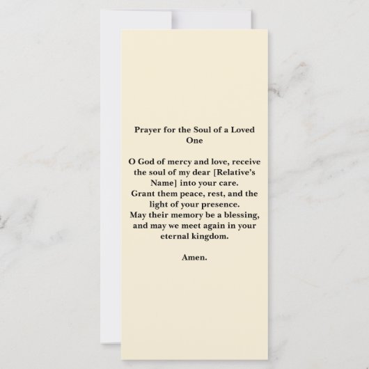 Ocean Funeral Memorial Service Bladwijzer Kaart (Achterkant)