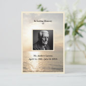 Ocean Funeral Memorial van familie bedankkaart (Staand voorkant)