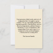 Ocean Funeral Memorial van familie bedankkaart (Achterkant)