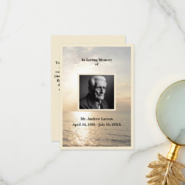 Ocean Funeral Memorial van familie bedankkaart