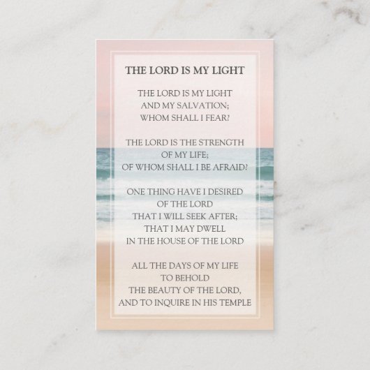 Ocean Funeral Prayer Card | In het liefdevol geheu Visitekaartje (Achterkant)