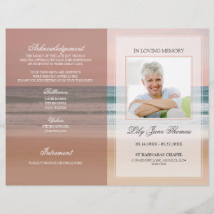 Ocean Funeral Programme In het liefdevol geheuge Flyer