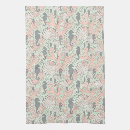 Ocean Gardens Pastel Kitchen Towel Theedoek (Verticaal)