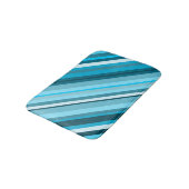 Ocean-Geïnspireerd blauw/Blauwgroen/Aqua Stripes Badmat (Gekanteld)