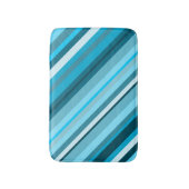 Ocean-Geïnspireerd blauw/Blauwgroen/Aqua Stripes Badmat (Voorkant Verticaal)