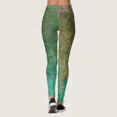 Ocean Geïnspireerde alcohol Ink Abstract Leggings (Achterkant)