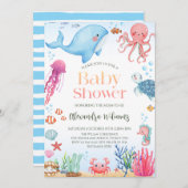 Ocean Gender Neutral Baby shower Kaart (Voorkant / Achterkant)