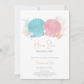 Ocean Gender Onthullen Hij of Zij Baby shower uitn Kaart (Voorkant)