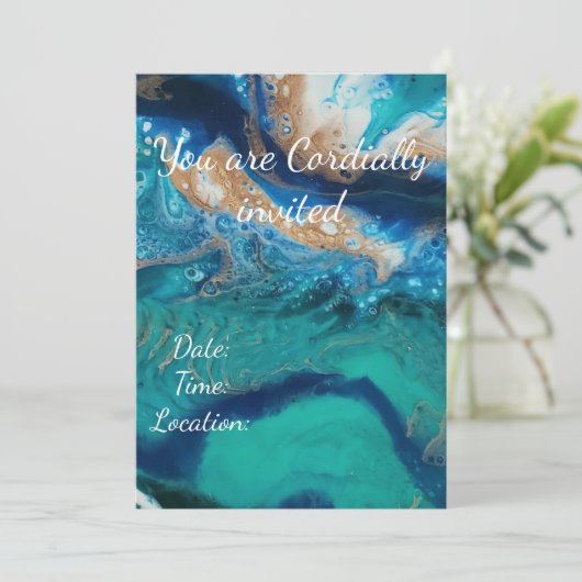 Ocean Geode Invitation Kaart (Staand voorkant)