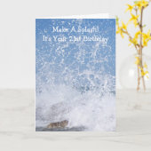 Ocean gepersonaliseerde 21ste verjaardag kaart (Gele Bloem)