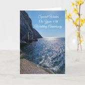 Ocean gepersonaliseerde 45e bruiloft Jubileum Kaart (Gele Bloem)