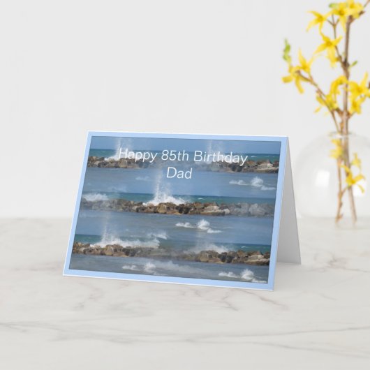 Ocean gepersonaliseerde vader verjaardag kaart (Gele Bloem)