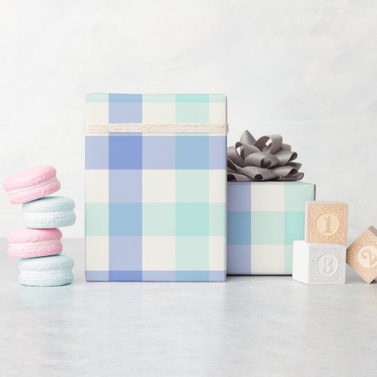 Ocean Gingham - Inpakpapier (Baby Shower)