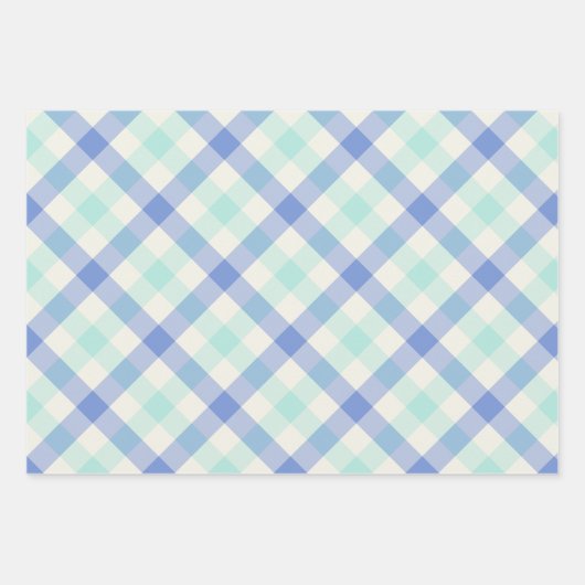 Ocean Gingham Inpakpapier Vel (Voorkant)