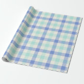 Ocean Gingham - Wrapping Paper Cadeaupapier (Uitgerold)
