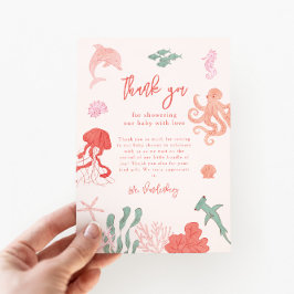 Ocean Girl Baby shower Bedankkaart