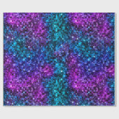 Ocean Glamor Blue en Pink Glitter Cadeaupapier (Vlak)