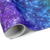 Ocean Glamor Paars en Blauwgroen Glitter Cadeaupapier (Rol Hoek)