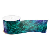 Ocean Glamor Paars en Blauwgroen Glitter Satijnen Lint (Spoel)