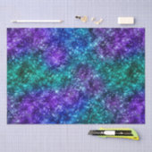 Ocean Glamor Paars en Blauwgroen Glitter Tissuepapier (Craft)