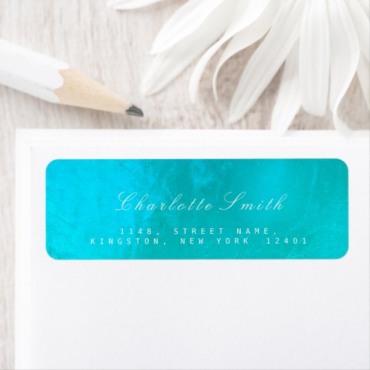Ocean Glass Metal Return Address Labels (Insitu)