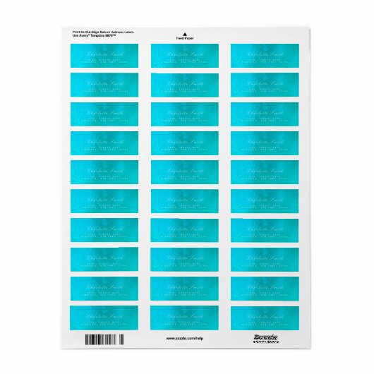 Ocean Glass Metal Return Address Labels (Full Sheet)