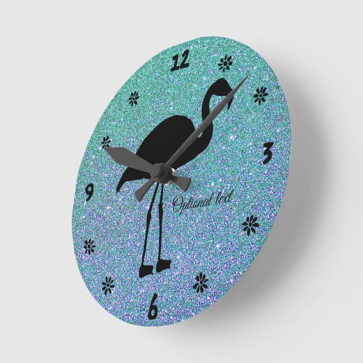 Ocean Glitter Flamingo Silhouette Wall klok (Hoek)
