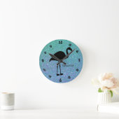 Ocean Glitter Flamingo Silhouette Wall klok (Huis)
