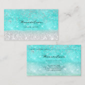 Ocean Glitter Sparkly Makeup Artist Blogger Event Afsprakenkaartje (Voorkant / Achterkant)