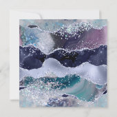 Ocean Glittery Agate Glam Blauwgroen Folie 60th Bi Kaart (Achterkant)